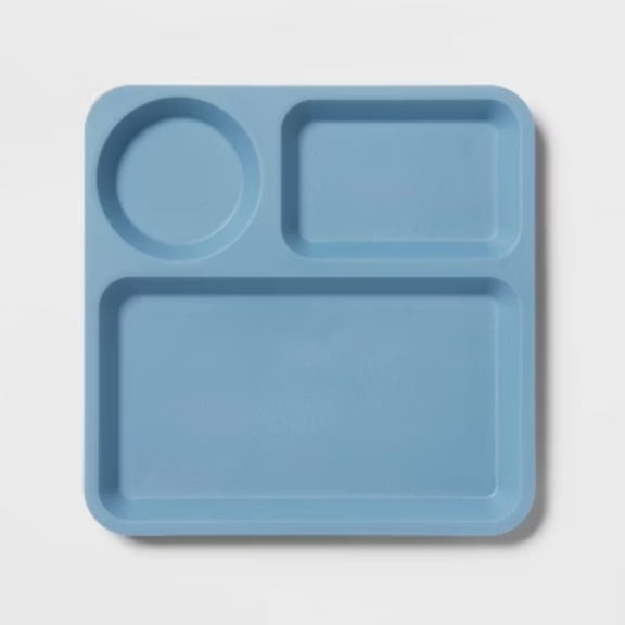 10" Plastic Kids' Square Divided Plate