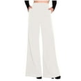 thumbnail image 3 of pstuiky Flare Pants, Women Print High Elastic Waist Flared Wide Leg Long Pants Classic Fit Stylish Slim Lounge Wear Trousers for Women Gift for Women Hot Prices White M, 3 of 7