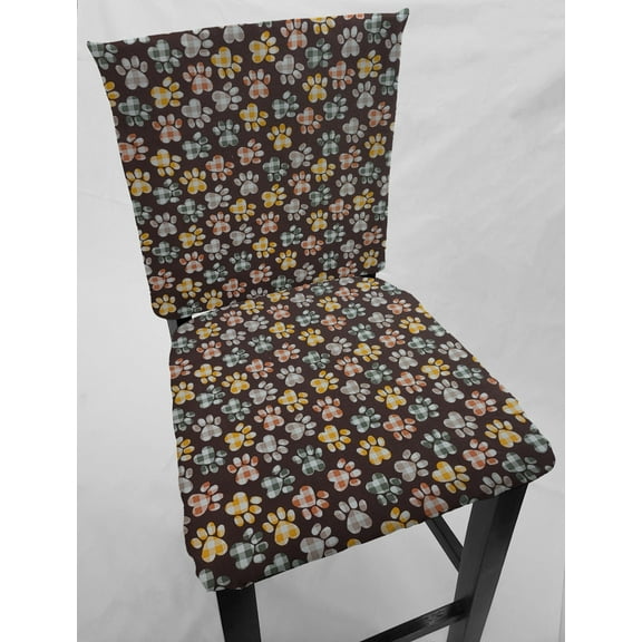 Puppy Love Dog Paws Dining Room Chair Back Covers or Seat Covers by Penny's Needful Things (Seat Cover Only) (Brown)