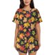 thumbnail image 1 of Fotbe Colorful Maple Leaves Conjunto de Pijama Estampado para Mujer, 2 Piezas, Ropa de Dormir con Camiseta de Manga Corta y Shorts Suaves-X-Large, 1 of 6