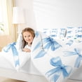 thumbnail image 4 of Manfei Blue Princess Bow 7-Piece Twin Bedding Sets For Girls,Watercolor Bowknot Print Bedding Comforter Set For Kids,Reversible, 4 of 7