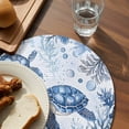 thumbnail image 3 of Summer Beach Coastal Round 13 Inch Placemats Set of 4, Sea Turtle Coral Nautical HeatResistant Non Slip Place Mats for Dining Table, Wipeable Braided Kitchen Table Mats for Housewarming, 3 of 9