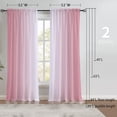 thumbnail image 4 of Pink Ombre Curtains 84 Inch Length for Girls Bedroom Living Room 2 Panel Set Gradient Pink and White Window Treatment Curtains Light Filtering Curtains Modern Abstract Drapes, 4 of 6