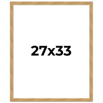 27x33 Frame Beige Real Wood Picture Frame Width 1.25 inches | Interior Frame Depth 0.5 inches |