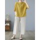 thumbnail image 4 of Blusa holgada con botones y cuello redondo para mujer, camisetas vintage de media manga, 4 of 7