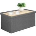 thumbnail image 6 of Folding Storage Ottoman Bench,Storage Ottoman with Lid Tray, 30 inches Ottoman Coffee Table Cube Chair Foot Rest Stool Storage Toy Chest for Living Room Bedroom, Holds up to 550 lb, 6 of 13