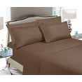 thumbnail image 2 of Elegant Comfort 6 Piece Bed Sheets Polyester Twin/Twin Xl Warm Taupe Solid Sheet Set, 2 of 5
