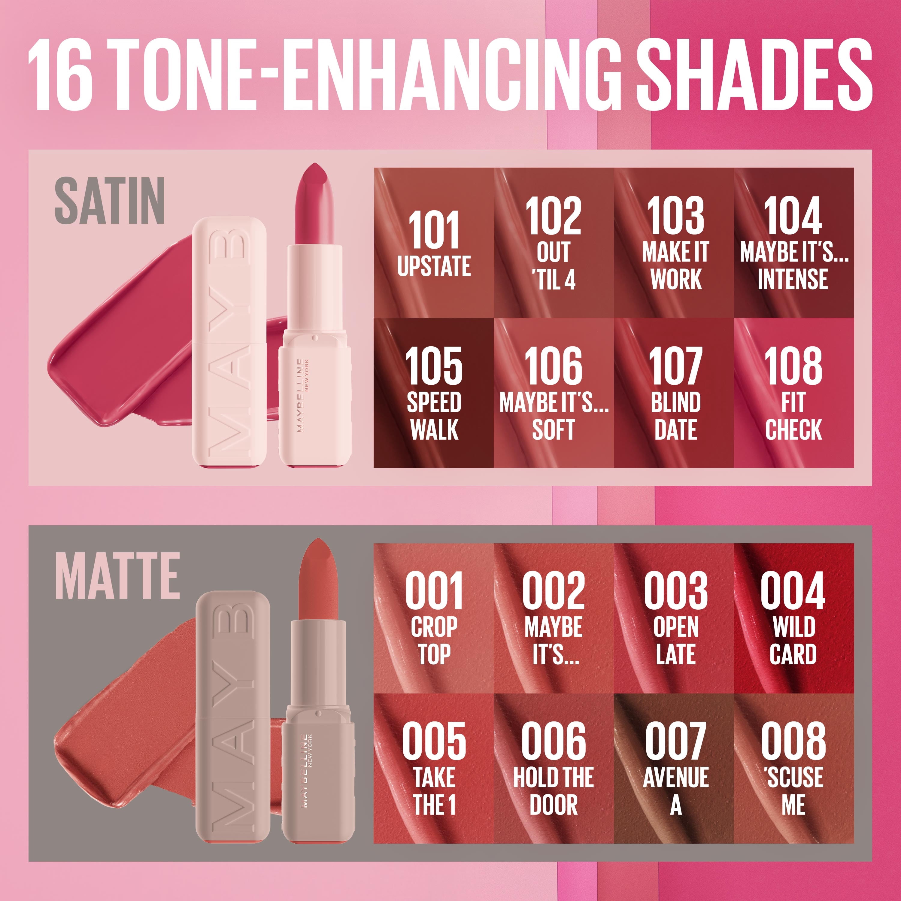Maybelline Serum Lipstick, Satin Finish, Oil-Blend and Hyaluronic Acid, 108 Fit Check, 0.12 oz