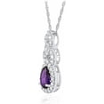 thumbnail image 2 of Gems&Jewels 12.00 Ctw Pear Cut Purple Amethyst Women Pendant With Chain 14K White Gold Finish, 2 of 2
