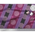 thumbnail image 2 of Soimoi Modal Satin Fabric Stripe & Mandala Decorative Print Sewing Fabric Yard 42 Inch Wide, 2 of 3