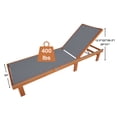 thumbnail image 3 of Gymax Chaise Longue de Patio Chaise Dossier en Bois Massif Inclinable Réglable Mobilier de Terrasse, 3 of 7