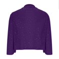 thumbnail image 4 of Womens Trendy Cropped Sequin Jackets Dressy Long Sleeve Short Comfy Cardigan Lightweight Going Out Glitter Sparkling Shrugs Soft Breathable Solid Shirts Beach Vacation Outfits, Purple S, 4 of 4