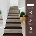 thumbnail image 6 of Gymax 15 PCS Slip-resistant Stair Mats 30'' x 8'' Stair Treads Carpet Brown, 6 of 10