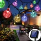 thumbnail image 1 of Cadena de luces solares Eco-Chic, luces de globo de cristal para patio y jardín, decoración exterior impermeable con función de memoria, ahorro de energía, 20 LED con energía solar, encendido y, 1 of 1
