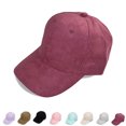 thumbnail image 3 of Adjustable Unisex Suede Baseball Cap Baseball Cap Suede Baseball Curved Brim Hat Solid Color Outdoor Sports Hat, 3 of 9