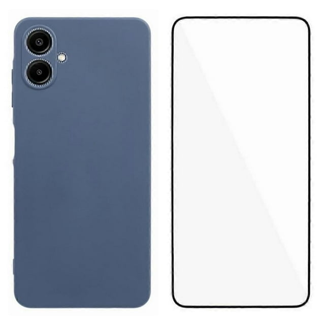 WANLONFENG RB2 Series for Samsung Galaxy A06 Case TPU Phone Cover with Screen Protector - Black