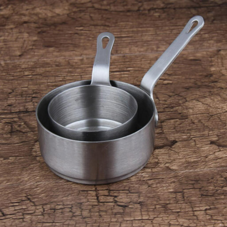 Colcolo 2Pcs Pan 50/100ml Small Milk Cooking Sauce Pot with Long Handle  Stainless Steel Mini Pan Coffee Butter Warmer Sauce Dipping Bowl for Home  Kitchen Restaurant Picnic 