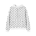 thumbnail image 3 of Womens Graphic Hoodies Drawstring Loose Pullover Hooded Sweatshirts with Pocket Drop Shoulder Long Sleeve Tops (3XL, White|Polka Dot), 3 of 6
