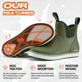 thumbnail image 5 of HISEA Ankle Deck Boots for Women, Waterproof Rubber Fishing Garden Shoes,Green,US Size 5, 5 of 6