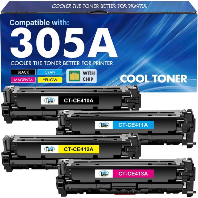 Kit compatible de 4 cartuchos de tóner Cool Toner 305A