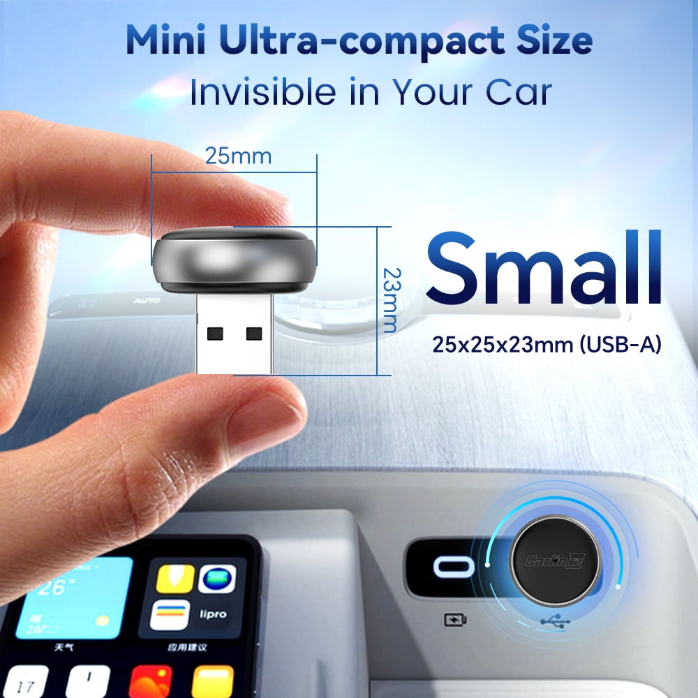 CarlinKit Mini Ultra3, Wireless CarPlay Adapter, Wired to Wireless Car Android Auto Adapter, Dual-Band WiFi, Fast Connect, for Wired CarPlay&Android Auto Cars