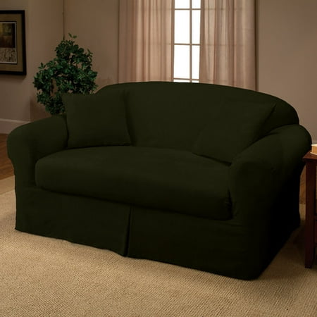 Madison Home Microsuede 2-Piece Box Cushion Loveseat Slipcover