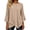 01# Beige, variant on Women's Tops Waffle Blouse Loose Fit 3/4 Sleeve Asymmetrical Hem Dolman Casual Shirt for Office Wear S-2XL