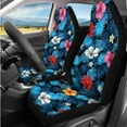thumbnail image 2 of KUIFORTI Tropical Flower Automobile Seat Covers Set of 14 with Auto Center Console Armrest Pad Car Steering Wheel Cover Auto Seat Belt Cover Car Headrest Covers for Most Cars, 2 of 7