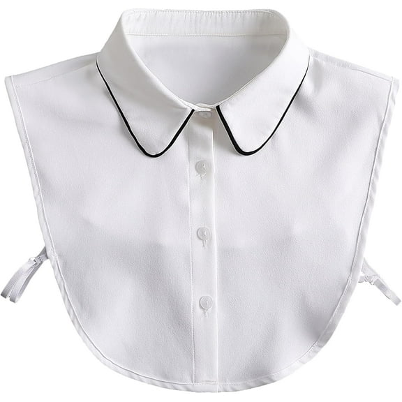 Zhengup Chiffon Detachable Fake Collar,Half Shirt Blouse Dickey Collar Faux False Collar Elegant for Women Girls