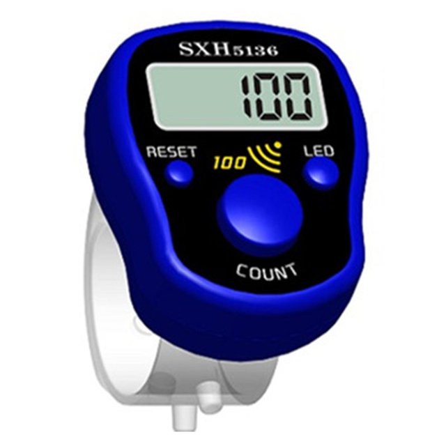 WDOplteas Mini Marcador Puntada Contador Dedos LCD Digital Hand Tally (Azul Oscuro)