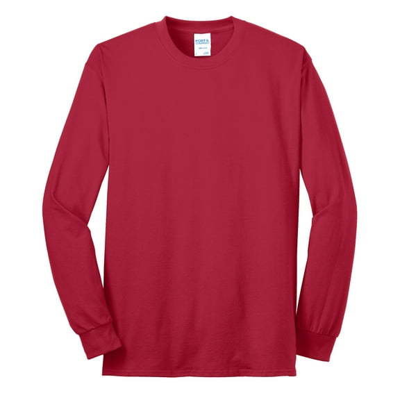 Port & Company PC55LST Mens Long Sleeve Core Blend Tees, Red - Large Tall