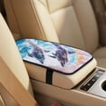 thumbnail image 4 of Xixirimido Car Seat Protection Set 5 Pieces Breathable PU Leather Front Seat Covers with Seat Belt and Console Covers Universal Fits Most Cars, Sea Dolphins, 4 of 8