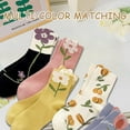 thumbnail image 2 of 4/5 Pack Cute Womens Floral Socks, Cotton Vintage Embroidered Casual Crew Socks, 2 of 7