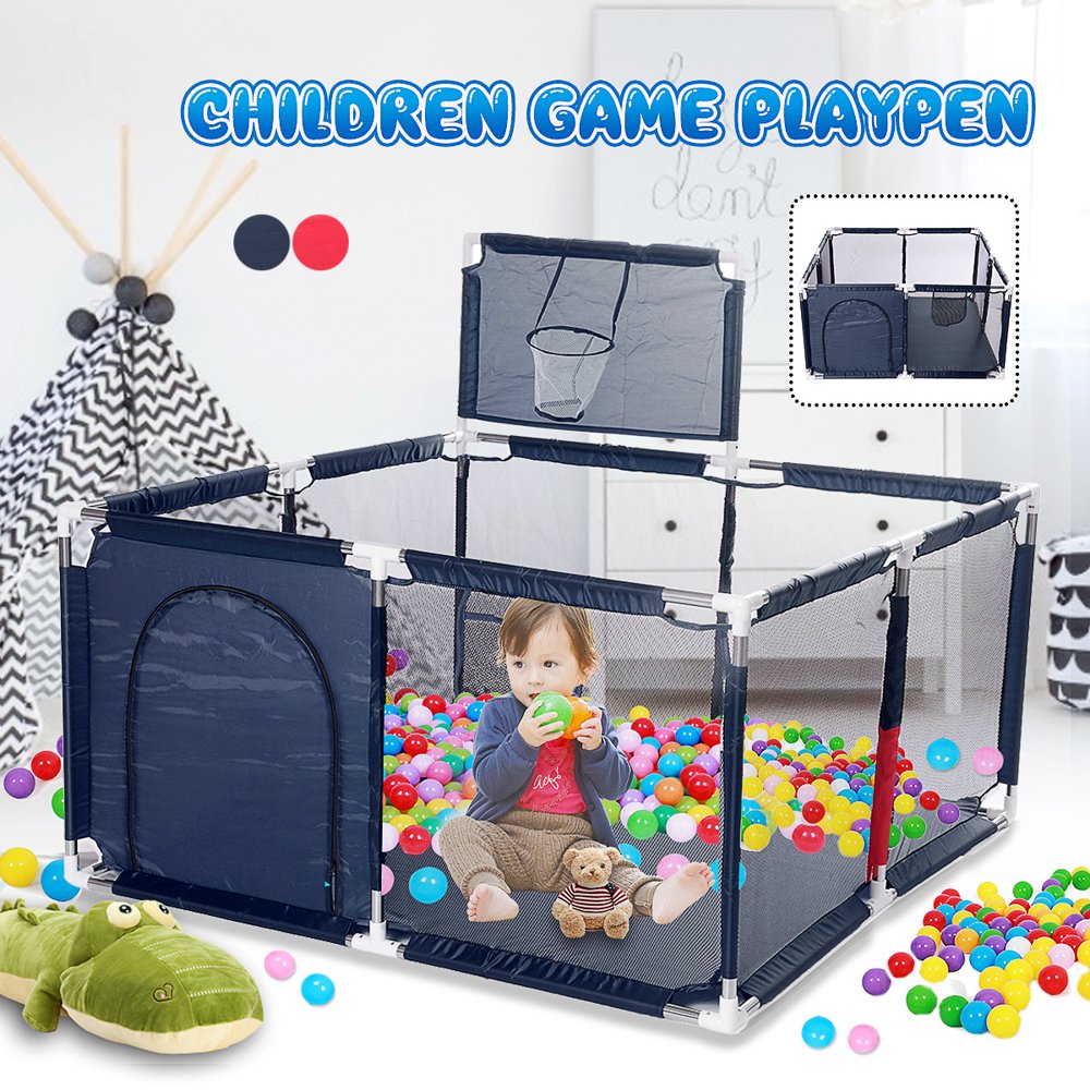 Children Cloth Playpen With Basketball Stands, Kids Play Mat Baby GYM