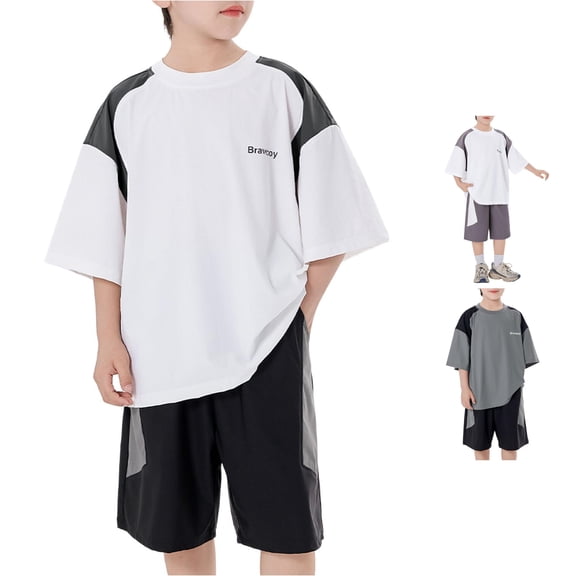 Shachafan Summer Boys Breathable Sport Short Sleeve Tee And Shorts Two Piece Outfit For Play And Summer Comfort Toddler Beach Clothes