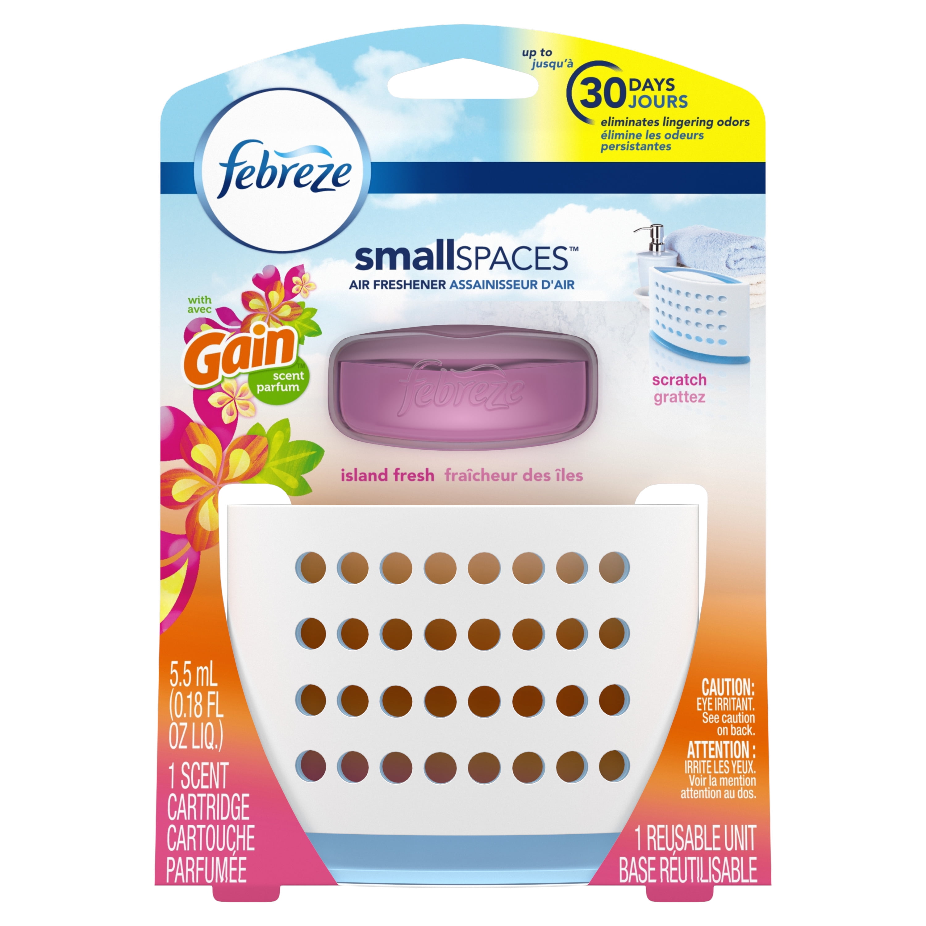 Febreze Small Spaces Air Freshener Starter Kit with Gain Island Fresh