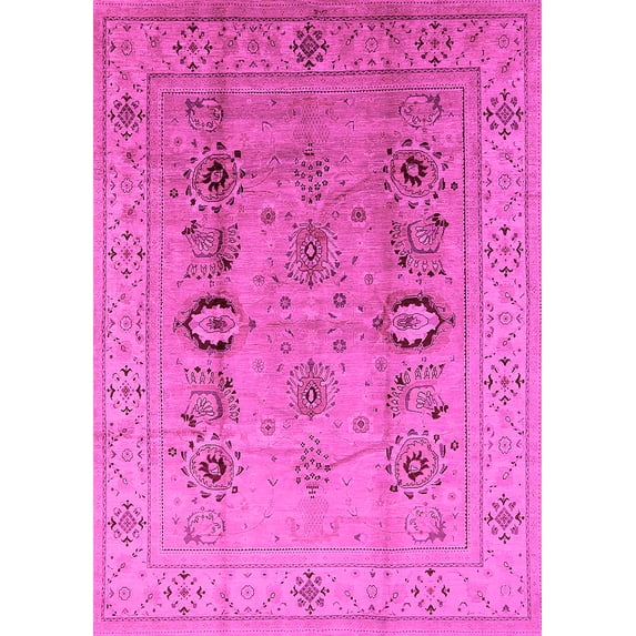 Ahgly Company Indoor Rectangle Oriental Pink Industrial Area Rugs, 3' x 5'