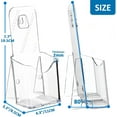 thumbnail image 5 of Acrylic Brochure Holder, 6 Pack Plastic Trifold 4 Inches Wide Pamphlet Holder Wall Mount/Countertop Organizer for Display Flyer, Booklet, Document, Literature, 5 of 6