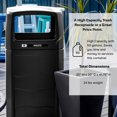 thumbnail image 2 of Large Capacity 50 Gallon Waste Bin Made of 100% Recycled Plastic Commercial Outdoor Trash Can for Commercial Spaces with Modern High End Aesthetic - (Black Waste), 2 of 9