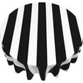 thumbnail image 2 of Black White Stripes Round Tablecloth Washable Reusable Decoration Table Cover for Kitchen Party 60", 2 of 7