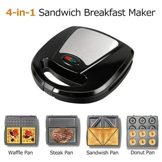 Salton 750 W Stainless Steel 3 in 1 Dual Compact Grill Sandwich and Waffle  Maker SM1543 - The Home Depot