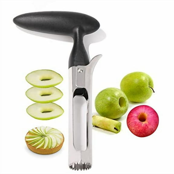 Small Apple Corer Tool Stainless Steel Cool Kitchen Gadgets Fruits Core Remover for Coring Pears Tomatoes Bell Peppers Fuji Honeycrisp Gala Cupcake Small Vegetables - Black