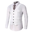 thumbnail image 2 of Bcfgryg Men's New Style Business Pure V-Neck Vest Fashion Groom's Formal Vest Big and Tall Shirts White XXXL, 2 of 2