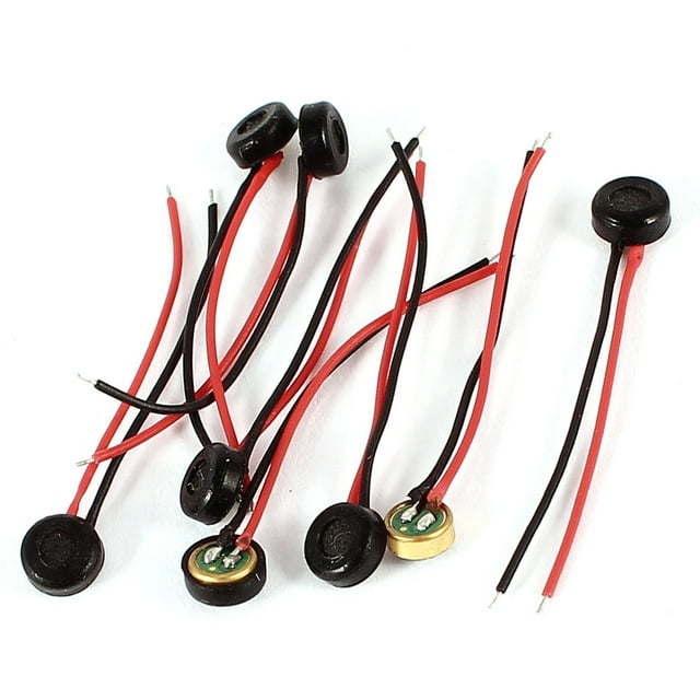 Unique Bargains 8pcs Double Wire Leads Electret Condenser Microphone Pick-up 4mm x 2mm