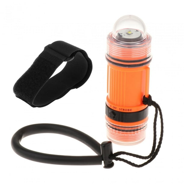 Linterna kusrkot de buceo Antorcha de buceo Snorkel Buceo Linterna estroboscópica subacuática Naranja