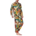 thumbnail image 2 of Salouo Funny Owl Bird Print Button-Front Long Sleeve Pajama Set for Men, Soft 2Pjs Men's Long Sleeve Sleepwear-Medium, 2 of 7