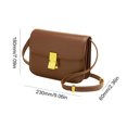 thumbnail image 4 of Bolso Mensajero para Mujer Bolso Con Cerradura Metal Versátil PU (marrón L), 4 of 9