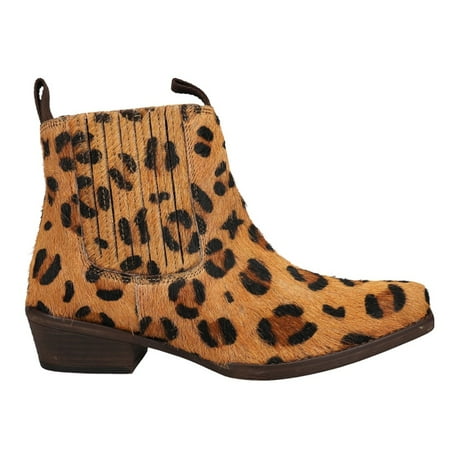 

Roper Womens Dustt Ii Leopard Square Toe Chelsea Boots Ankle Low Heel 1-2
