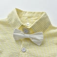 thumbnail image 2 of Ketyyh-chn99 Baby Boys Formal Suit Set Short Sleeve Romper Suspenders Shorts Fashion Set Bowtie Wedding Tuxedo Outfits Clothes Yellow,2-3 Years, 2 of 5