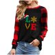 thumbnail image 2 of Pntutb, camisas navideñas para mujer, tops de empalme a cuadros, sudaderas de manga larga a la moda, blusas, tops Pntutb Pntutb-4010, 2 of 6